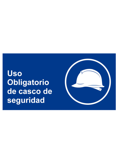 Uso Obligatorio de Casco de Seguridad 34 x 17 cm.