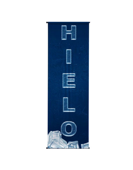 Pendón Hielo, Colgante  Tela Pcv  30 x 100 cm