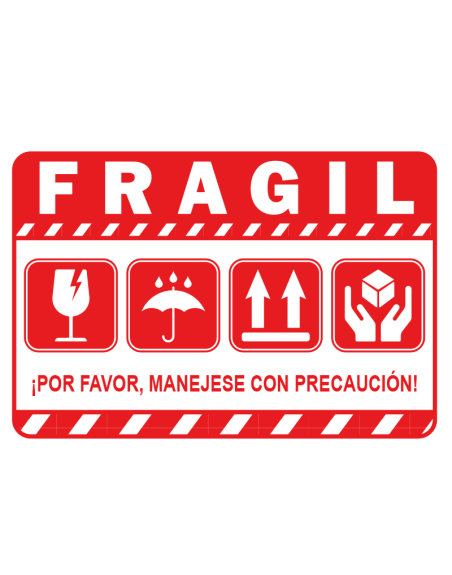 Stickers Adhesivo Frágil 10x15 cm