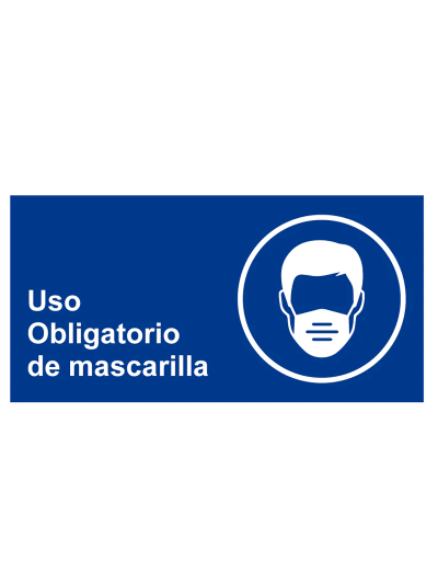 Uso Obligatorio de Mascarilla 34 x 17 cm